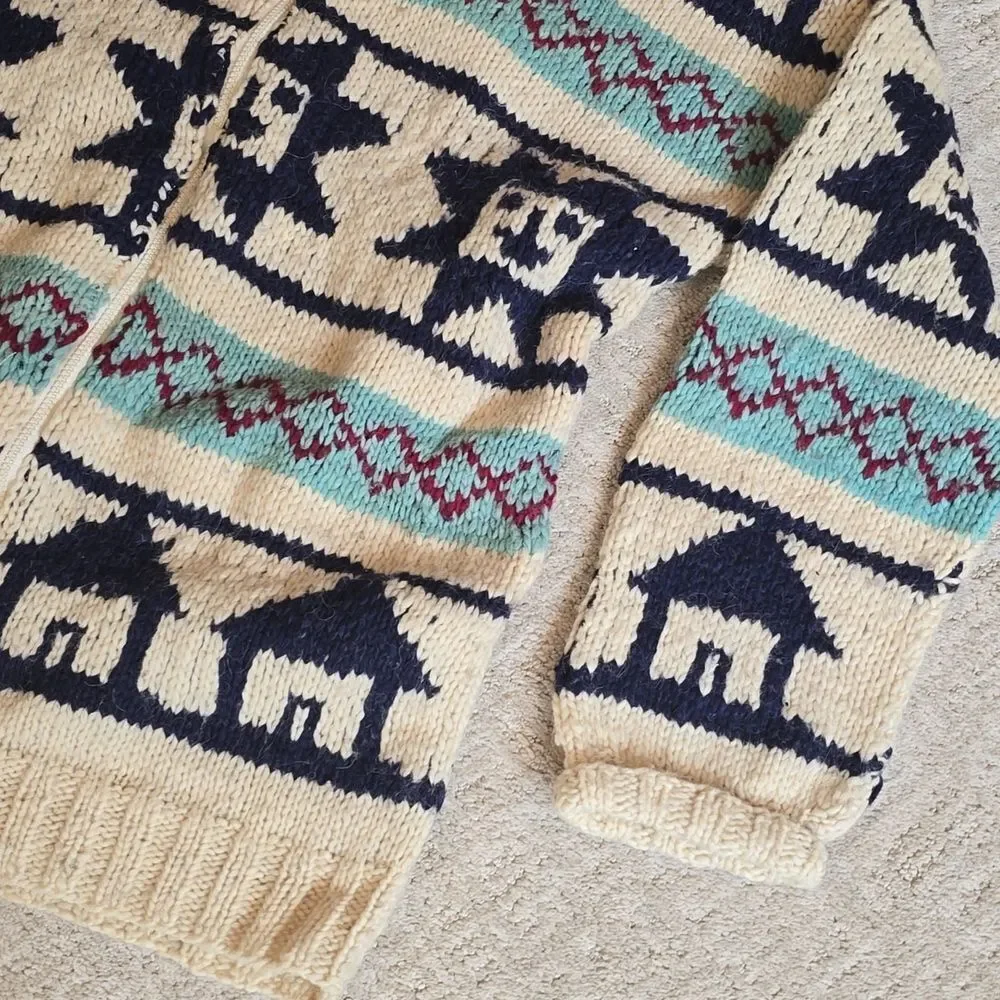 Handmade Knit Patterned Sweater - Picture 3 of 6